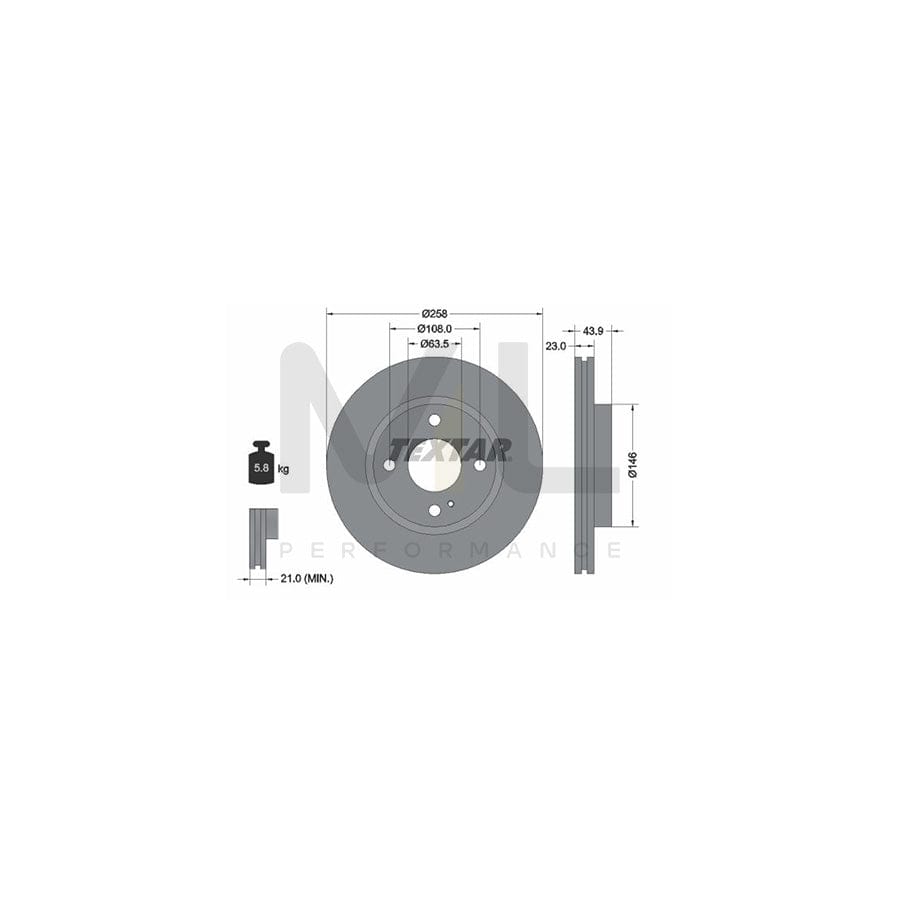 TEXTAR 92176000 Brake Disc Internally Vented, without wheel hub, without wheel studs | ML Performance Car Parts