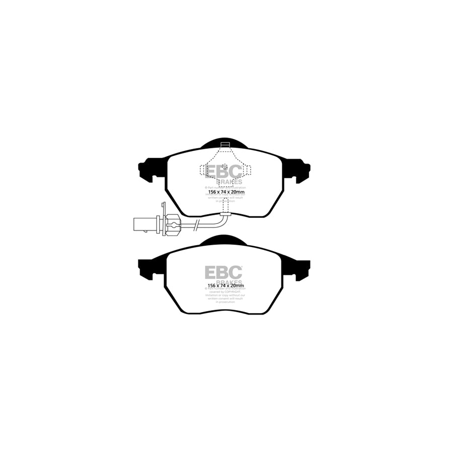 EBC DP31483C Audi VW Redstuff Front Brake Pads - Girling/TRW Caliper 2 | ML Performance UK Car Parts