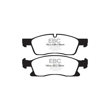 EBC PD03KF1630 Dodge Jeep Yellowstuff Front Brake Pad & Plain Disc Kit - ATE Caliper (Inc. Durango & Grand Cherokee) 2 | ML Performance UK Car Parts