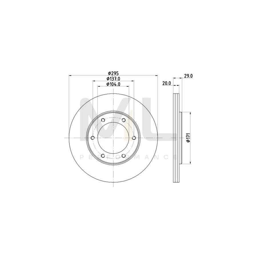 HELLA 8DD 355 101-191 Brake Disc for NISSAN PATROL Internally Vented, without wheel hub, without wheel studs | ML Performance Car Parts