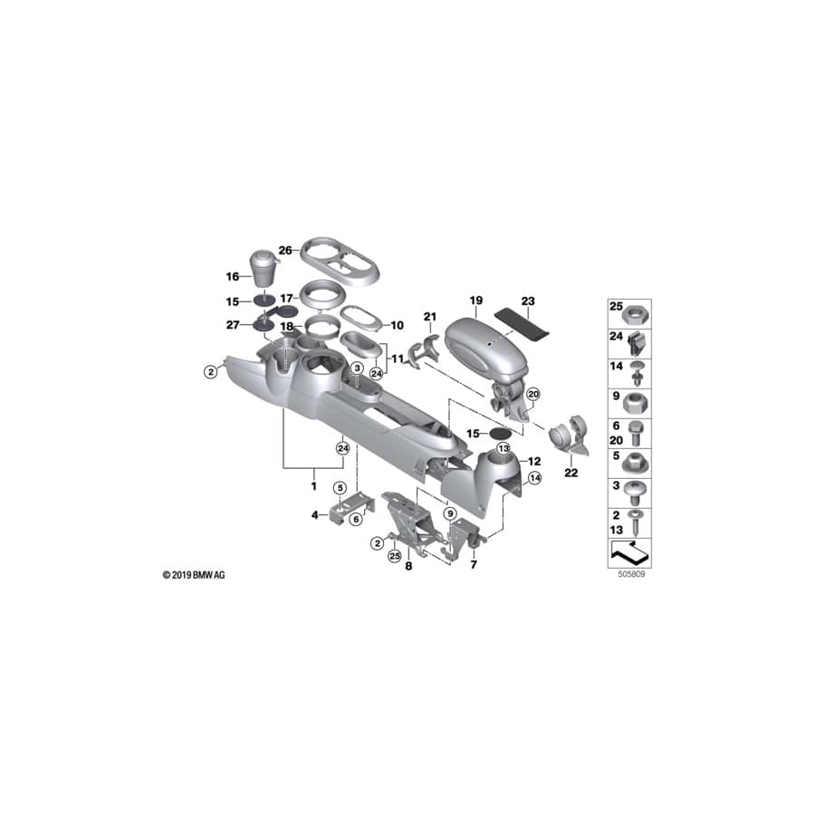 Genuine BMW Mini 51169262841 F56 F55 Center Console (Inc. JCW, One First & One D) | ML Performance UK Car Parts