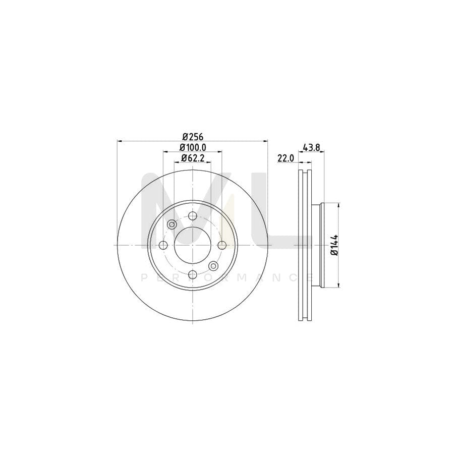 HELLA PRO 8DD 355 117-981 Brake Disc Internally Vented, Coated, without wheel hub, without wheel studs | ML Performance Car Parts