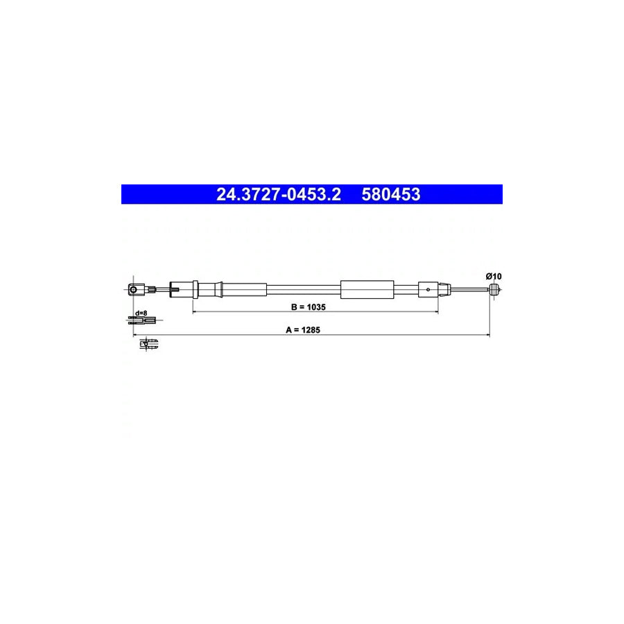 ATE 24.3727-0453.2 Hand Brake Cable