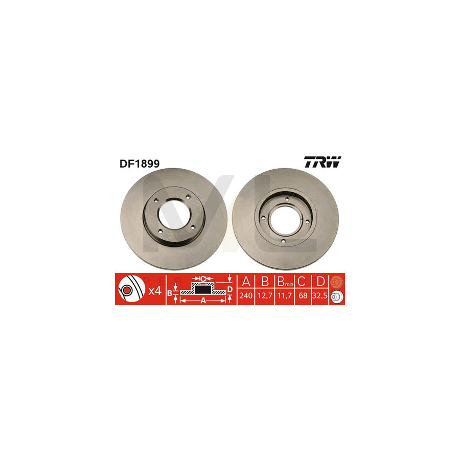 TRW DF1899 Brake Disc for AUSTIN Maestro (XC) Solid | ML Performance Car Parts