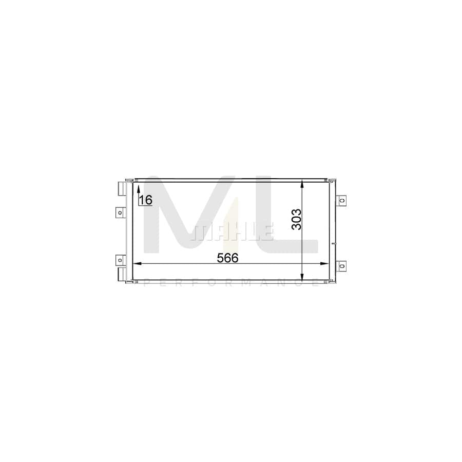 MAHLE ORIGINAL AC 320 000S Air conditioning condenser for FIAT Punto II Hatchback (188) without dryer | ML Performance Car Parts