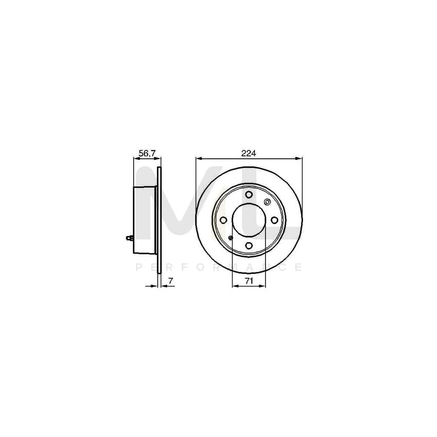 BOSCH 0 986 478 749 Brake Disc Solid, Oiled | ML Performance Car Parts