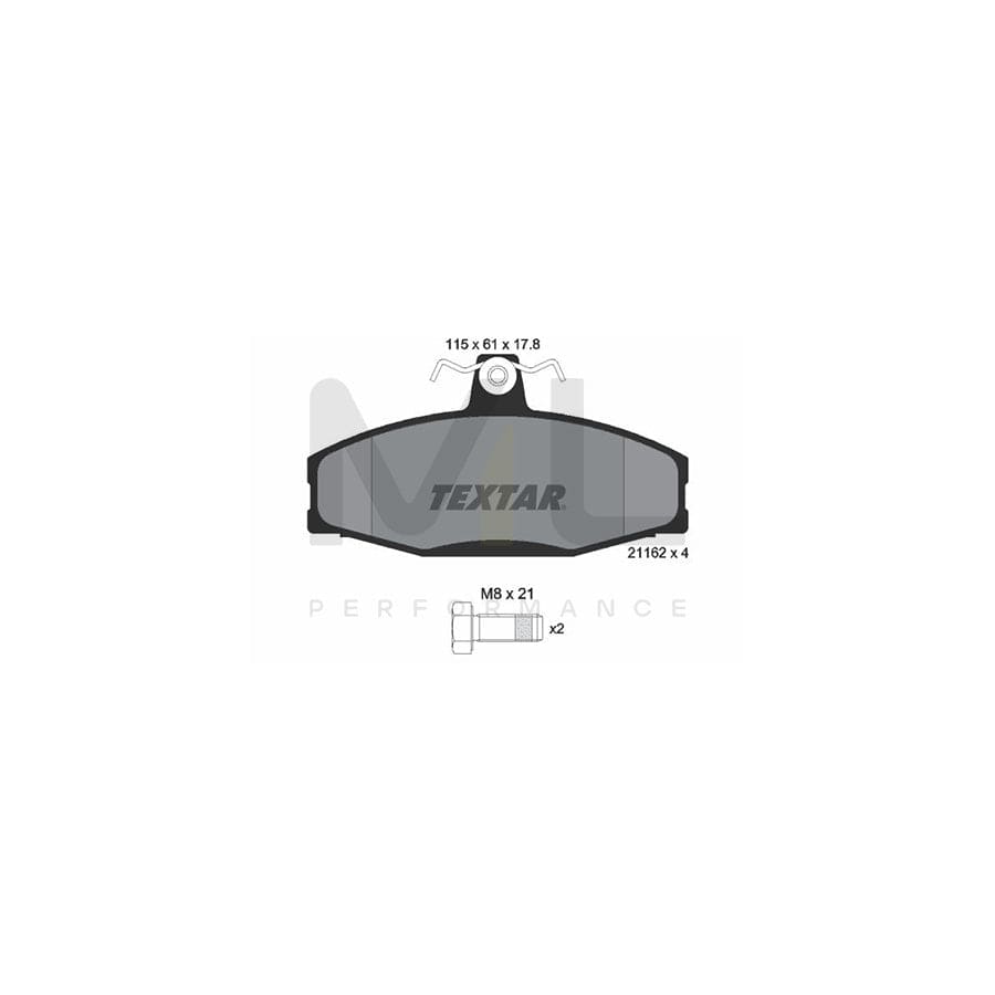 TEXTAR 2166201 Brake pad set not prepared for wear indicator, with brake caliper screws | ML Performance Car Parts