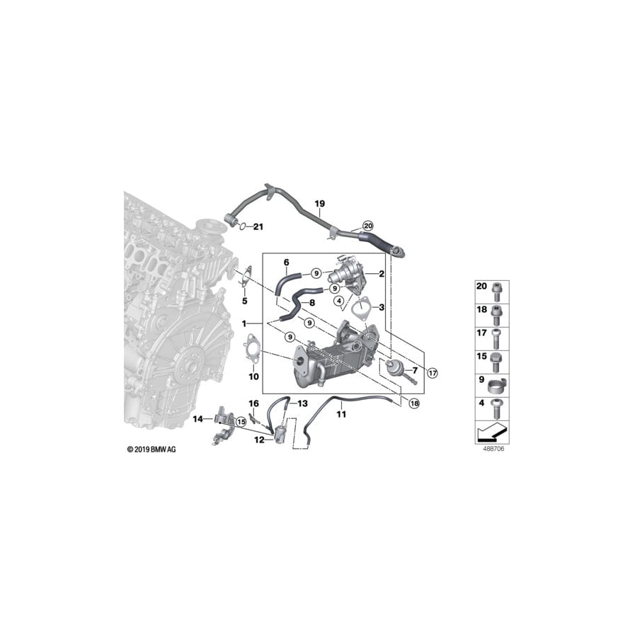 Genuine BMW 11719886851 F48 F39 Gasket Steel (Inc. X1 25dX & X2 25dX) | ML Performance UK Car Parts