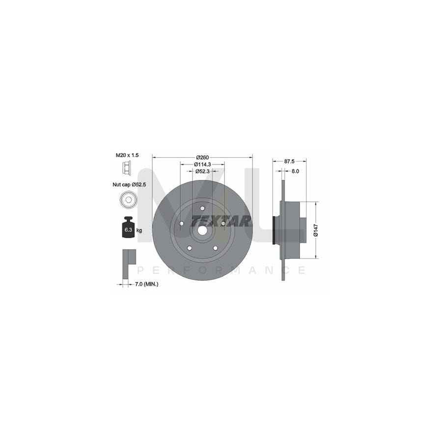 TEXTAR 92295203 Brake Disc for RENAULT MEGANE PRO, Solid, Coated, with ABS sensor ring, with wheel bearing | ML Performance Car Parts