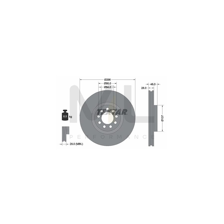 TEXTAR 92155700 Brake Disc for IVECO Daily Internally Vented, without wheel hub, without wheel studs | ML Performance Car Parts