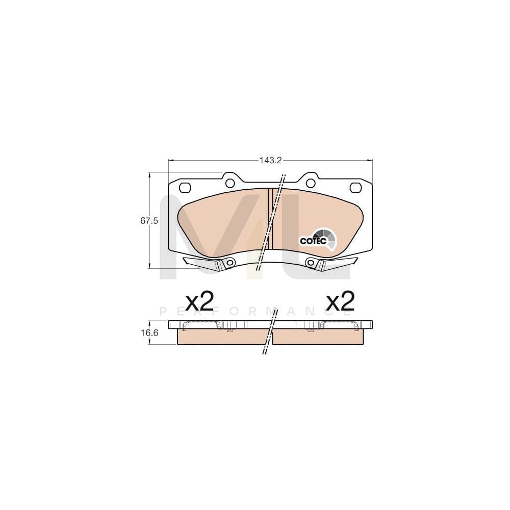 TRW Gdb3534 Brake Pad Set Cotec, With Acoustic Wear Warning | ML Performance Car Parts