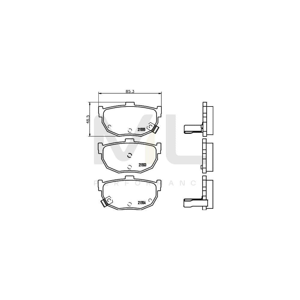 Hella 8DB 355 006-411 Brake Pad Set With Acoustic Wear Warning | ML Performance Car Parts