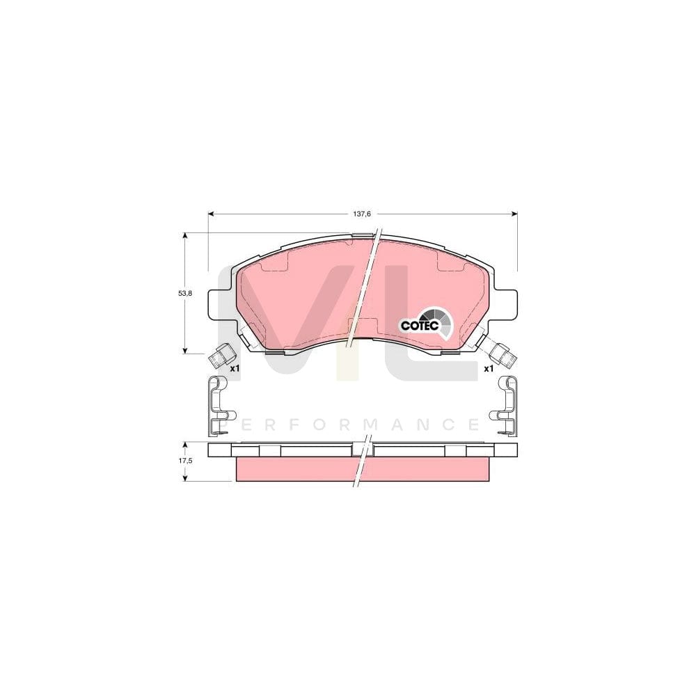 TRW Cotec Gdb3205 Brake Pad Set With Acoustic Wear Warning, With Accessories | ML Performance Car Parts