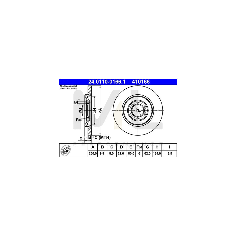 ATE 24.0110-0166.1 Brake Disc Solid | ML Performance Car Parts