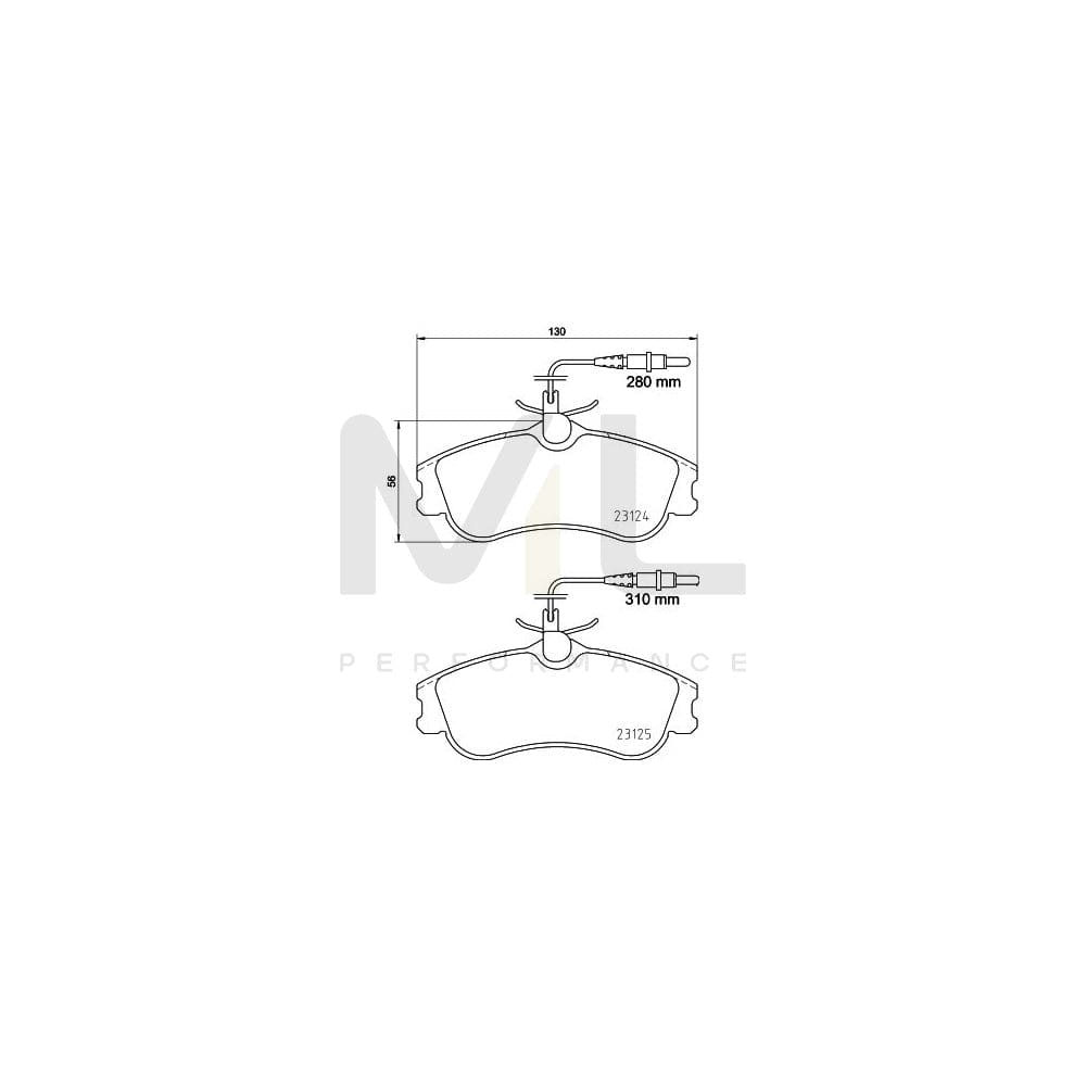 Hella 8DB 355 018-261 Brake Pad Set With Integrated Wear Warning Contact, With Brake Caliper Screws | ML Performance Car Parts