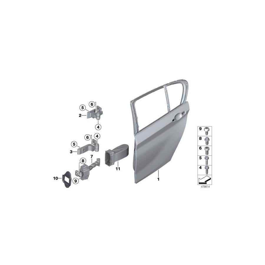 Genuine BMW 51767263990 F31 F30 Right Rear Door Brake Gasket (Inc. 330dX, 320dX & 318i) | ML Performance UK Car Parts