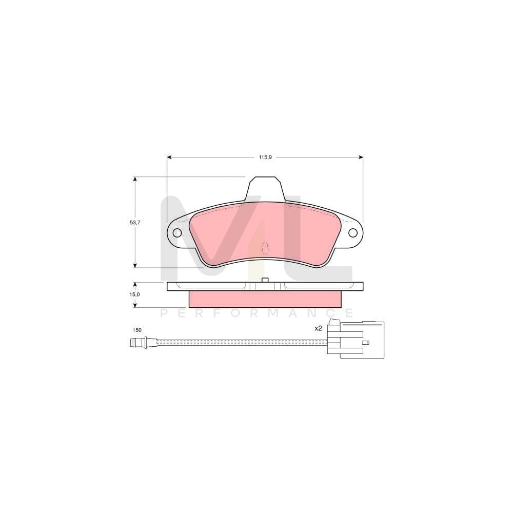 TRW Gdb1112 Brake Pad Set Incl. Wear Warning Contact | ML Performance Car Parts