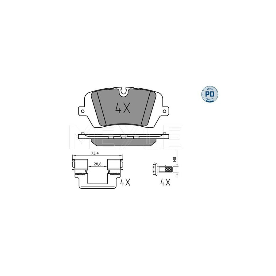 Meyle 025 257 2016/Pd Brake Pad Set