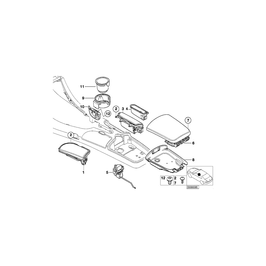 Genuine BMW 51168262723 E52 Center Console Cubby, Left P1SP SPORTROT (Inc. Alpina V8 & Z8) | ML Performance UK