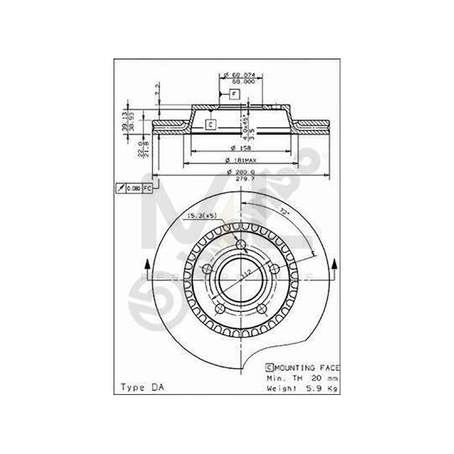 BREMBO 09.4964.10 Brake Disc Internally Vented | ML Performance Car Parts