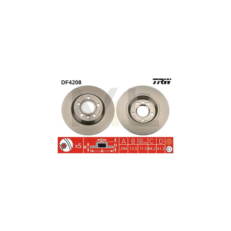 TRW DF4208 Brake Disc Solid, Painted | ML Performance Car Parts