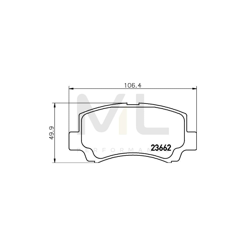 Hella 8DB 355 009-681 Brake Pad Set Incl. Wear Warning Contact | ML Performance Car Parts