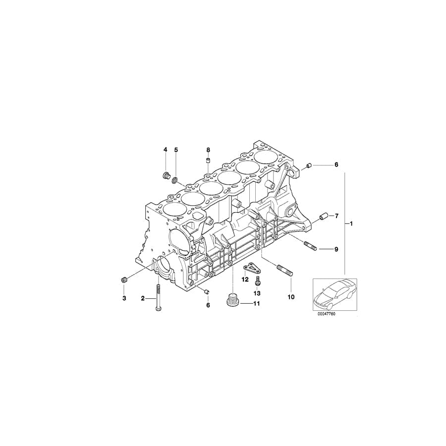 Genuine BMW 11117503562 E36 E38 E46 Engine Block With Piston (Inc. Z3 2.8, 528i & 728iL) | ML Performance UK Car Parts