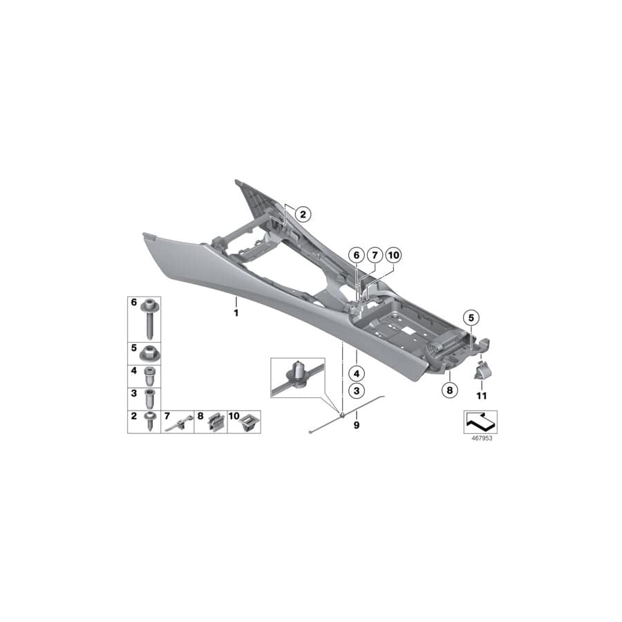 Genuine BMW 51169289855 E89 Center Console SCHWARZ (Inc. Z4) | ML Performance UK Car Parts