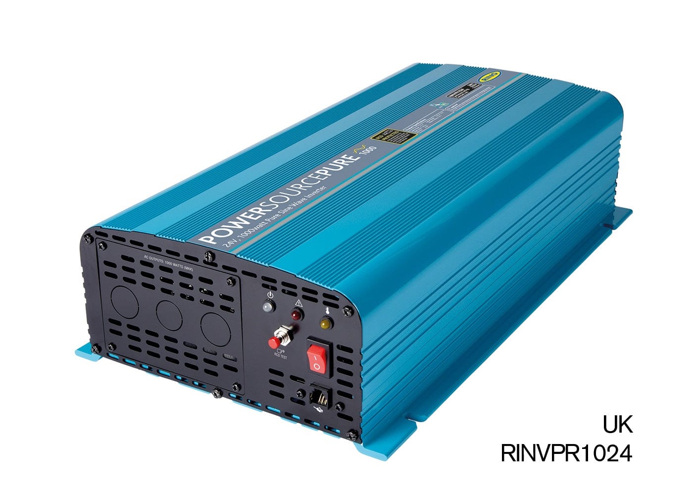 RING RINVPR1024 24V DC to 230V AC, 1000W Pure Sine Wave Inverter with RCD (3 x Hard Wired Outlets) | ML Performance