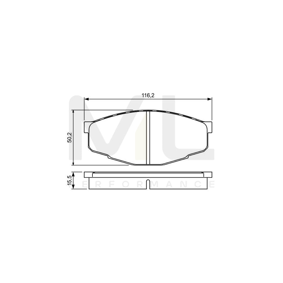 Bosch 0986495331 Brake Pad Set For Toyota Cressida Excl. Wear Warning Contact, With Mounting Manual BP1620 | ML Performance Car Parts