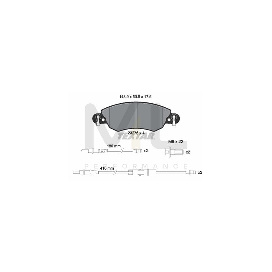 TEXTAR 2327601 Brake pad set for CITRO?N C5 I Hatchback incl. wear warning contact, with brake caliper screws | ML Performance Car Parts