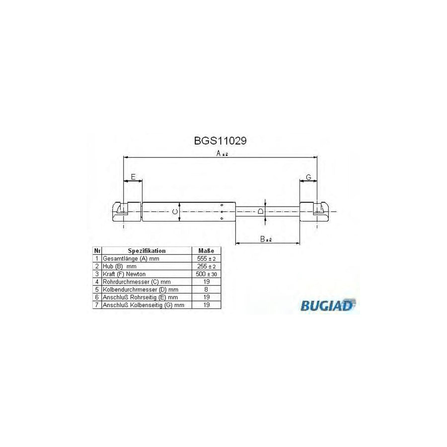 Bugiad BGS11029 Tailgate Strut For Citroën C4 Coupe