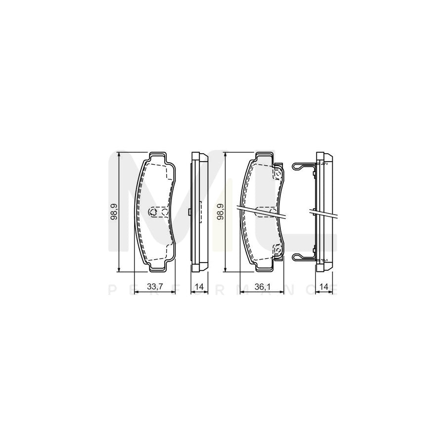 Bosch 0986424299 Brake Pad Set With Acoustic Wear Warning, With Anti-Squeak Plate, With Mounting Manual BP146 | ML Performance Car Parts