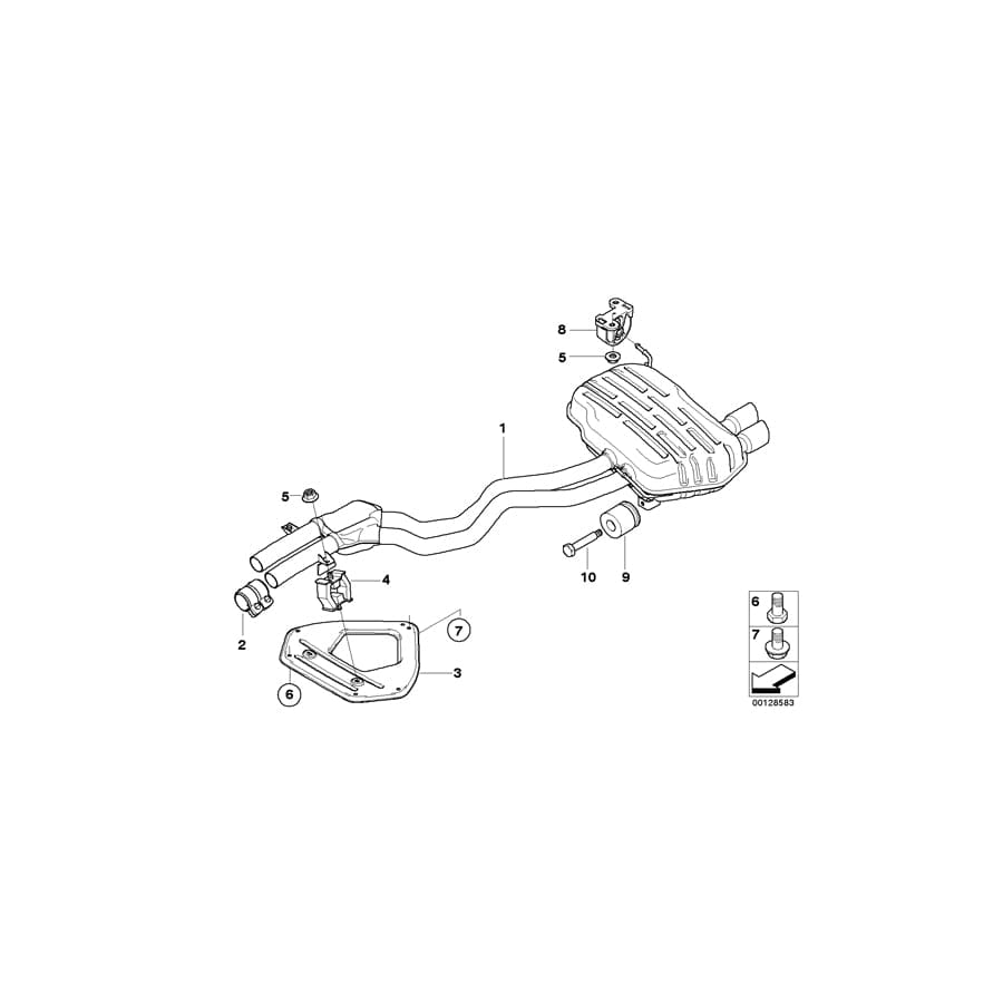 Genuine BMW 18107520237 E85 Rear Muffler With Center Muffler (Inc. Z4 3.0i) | ML Performance UK Car Parts