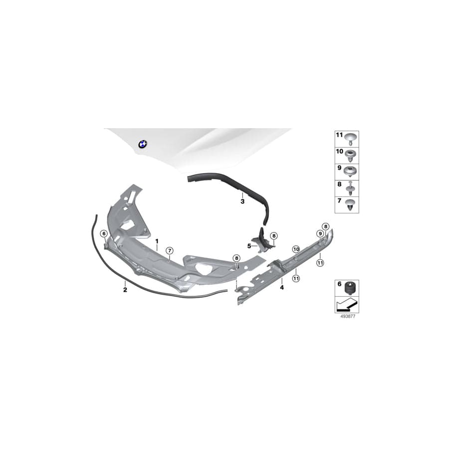 Genuine BMW 51768070084 F92 F93 F91 Gasket Hood Side Right M (Inc. M8) | ML Performance UK Car Parts