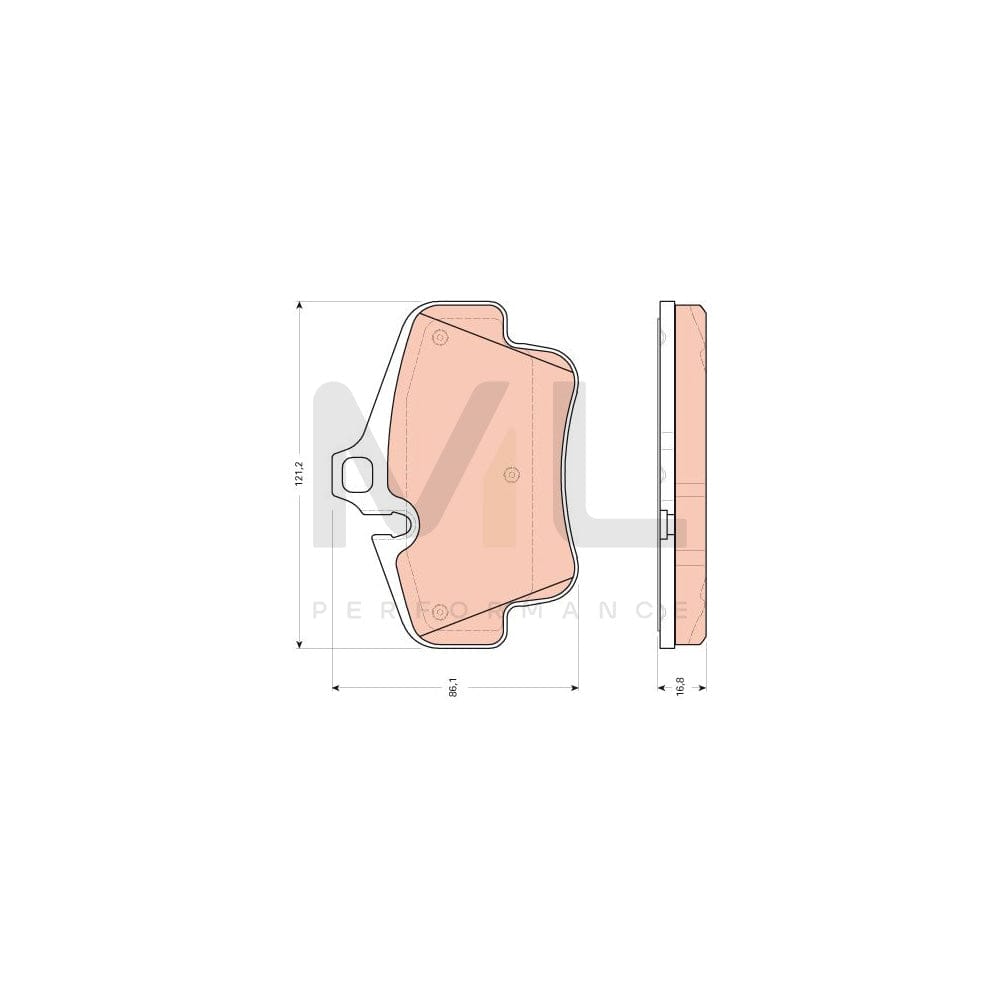 TRW Gdb1758 Brake Pad Set Prepared For Wear Indicator | ML Performance Car Parts