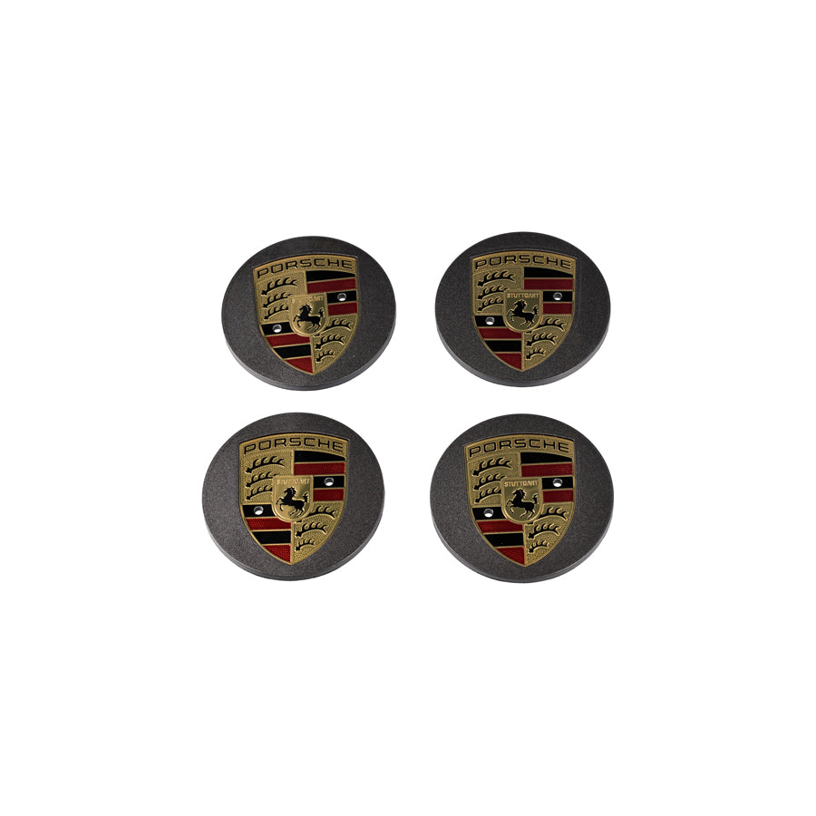 Genuine Porsche Wheel Caps With Coloured Crest For Porsche Macan (Set Of 4) | ML Performance UK Car Parts