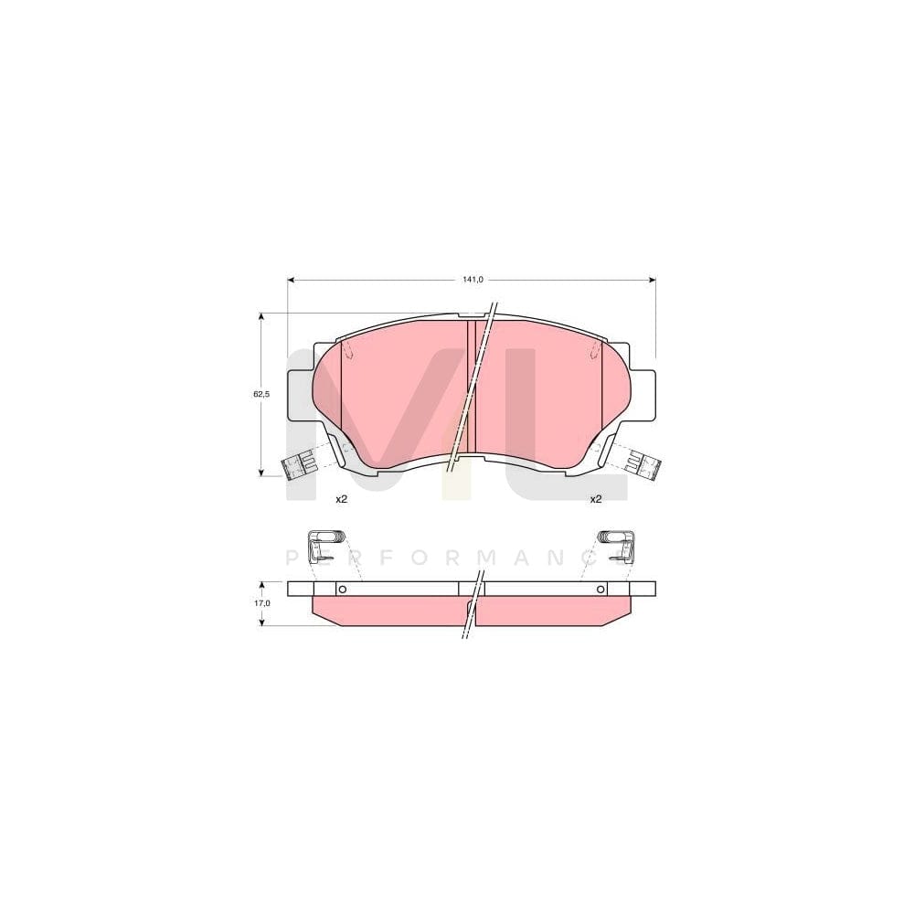 TRW Gdb1142 Brake Pad Set With Acoustic Wear Warning, With Accessories | ML Performance Car Parts