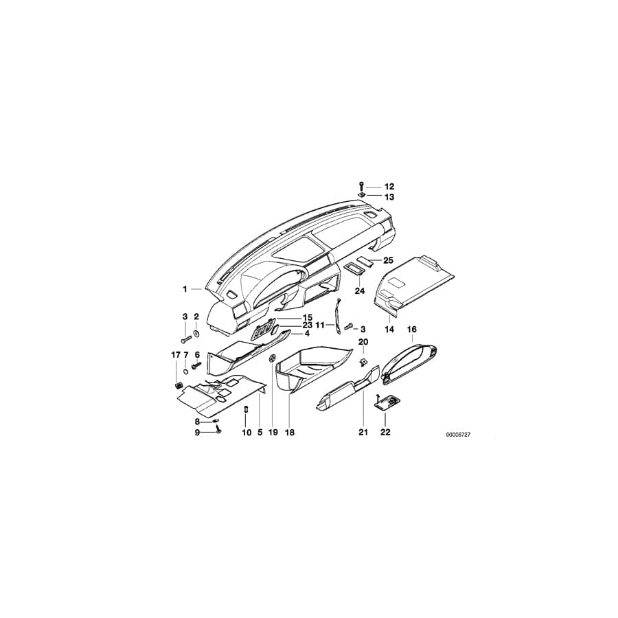 Genuine BMW 51458185728 E36 Trim Panel Dashboard ANTHRAZIT (Inc. 316i 1.6, 318tds & 323ti) | ML Performance UK Car Parts