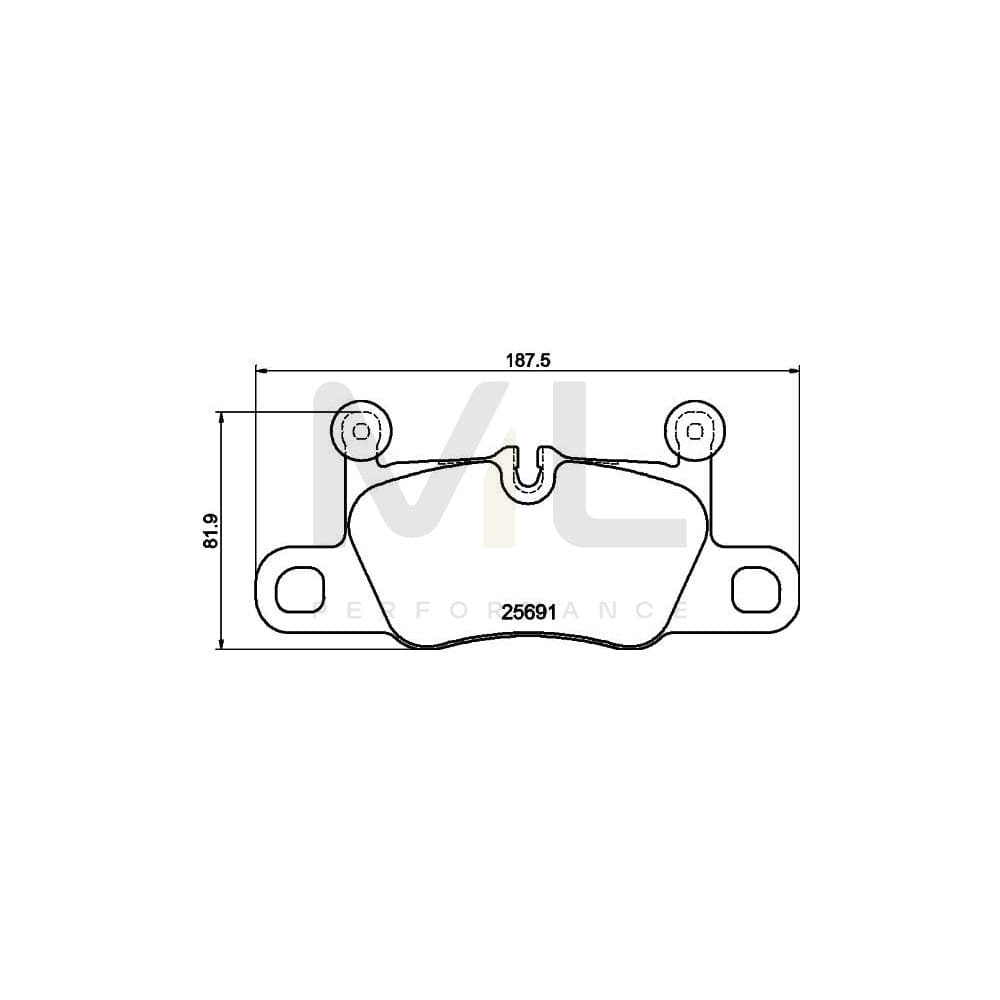 Hella 8DB 355 021-351 Brake Pad Set Prepared For Wear Indicator, With Counterweights | ML Performance Car Parts