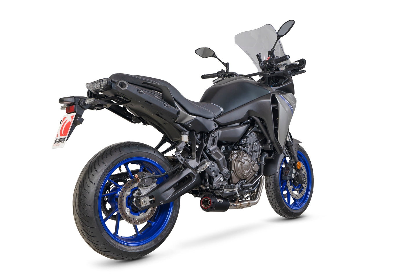 Scorpion PYA124SYSBCER Yamaha Tracer 7 Red Power Full System - Black Ceramic Coated Sleeve | ML Performance UK UK