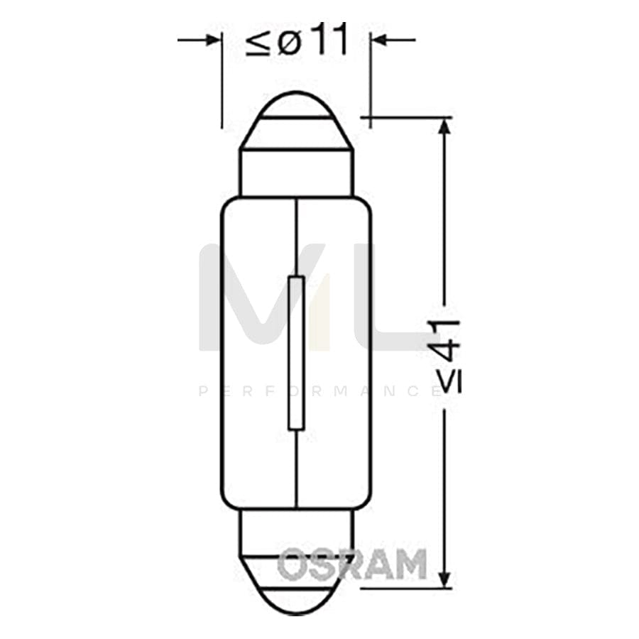 OSRAM ORIGINAL 6411 Bulb 12V 10W, Socket Bulb, SV8,5-8 | ML Performance Car Parts