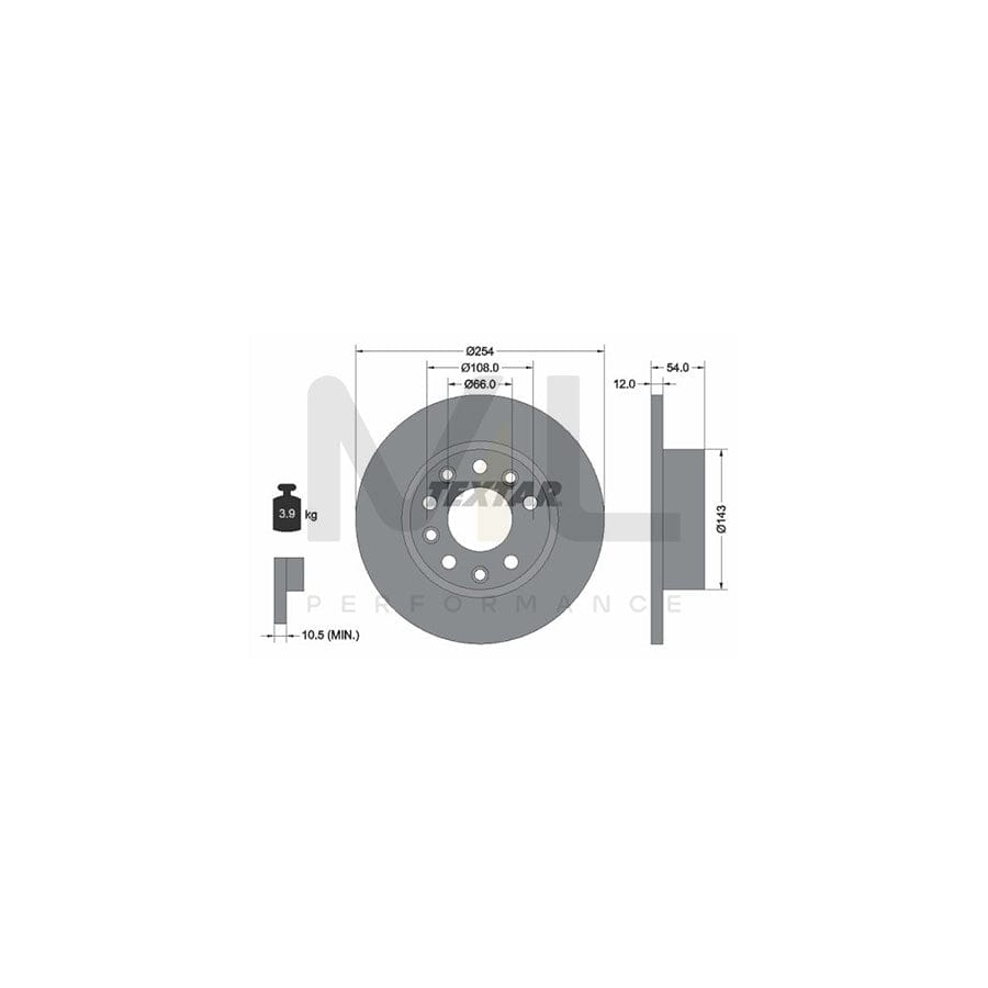 TEXTAR 92040400 Brake Disc Solid, without wheel hub, without wheel studs | ML Performance Car Parts