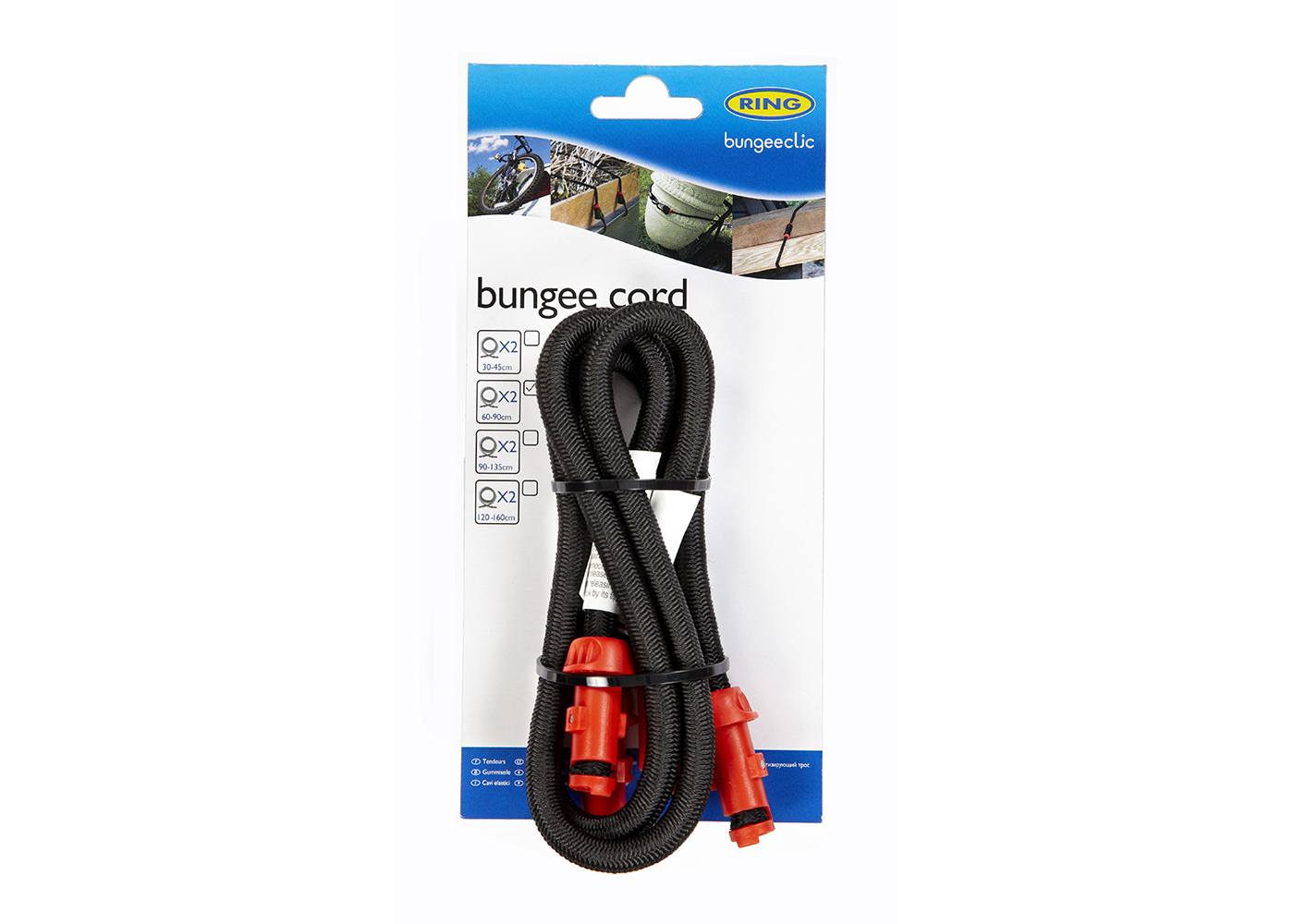 RING RLS60 Bungee Clic 60cm Cords x 2 (Supplied in Counter Top Display Unit of 6 only) | ML Performance