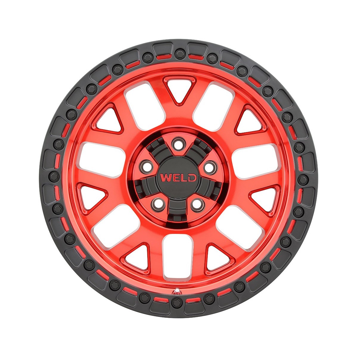 Weld W13300018476 Cinch W133 Wheel 20x10 8x180 ET-18 BS4.75 Candy Red - Satin Black