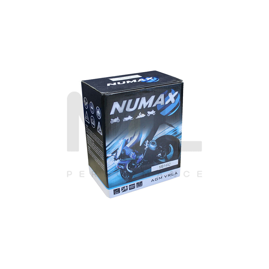 YB14-A2 Numax Motorcycle Battery 12V 14Ah AGM YB14A2 NTS14AA2 MB14A2 | Car Batteries UK | ML Performance Car Parts