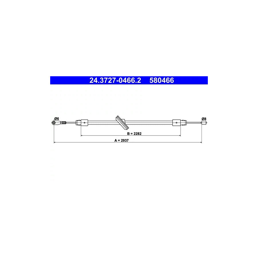 ATE 24.3727-0466.2 Hand Brake Cable Suitable For Mercedes-Benz S-Class Saloon (W220)