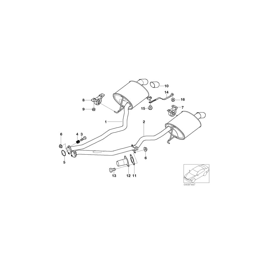 Genuine BMW 18107502184 E53 Rear Muffler Right (Inc. X5 3.0i) | ML Performance UK Car Parts