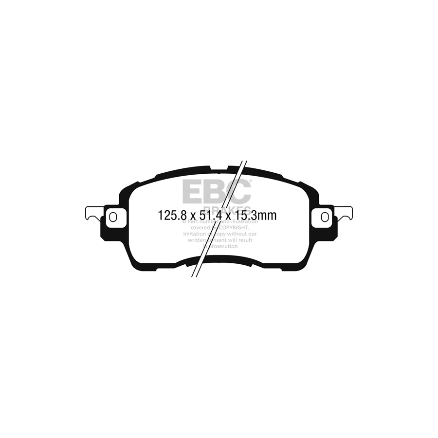 EBC DPX2275 Mazda Nissan Ultimax Front Brake Pads (Inc. Mazda 2 & Kicks) 2 | ML Performance UK Car Parts