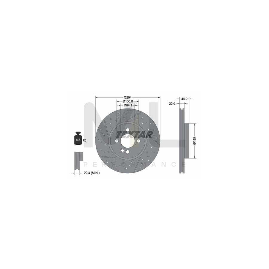 TEXTAR PRO 92196703 Brake Disc Internally Vented, Perforated, Coated, without wheel hub, without wheel studs | ML Performance Car Parts